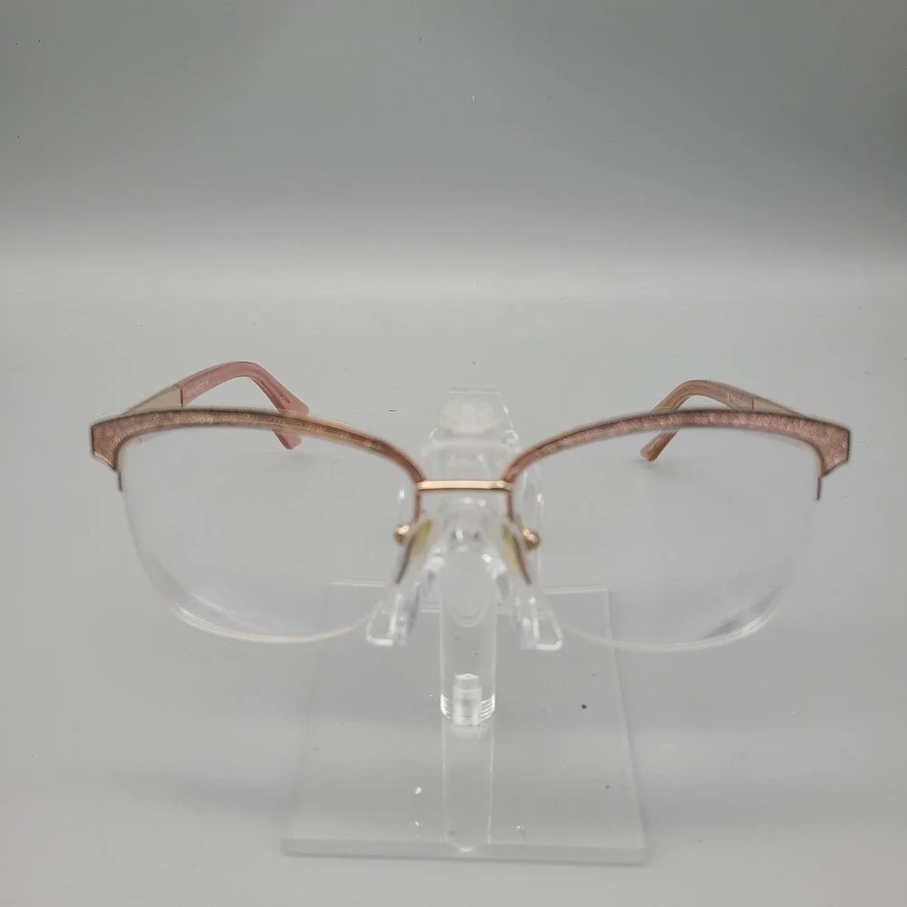 Kay Unger New York K232 GLD Gold Pink Glitter Cat Eye Eyeglass Frames 53-17-140